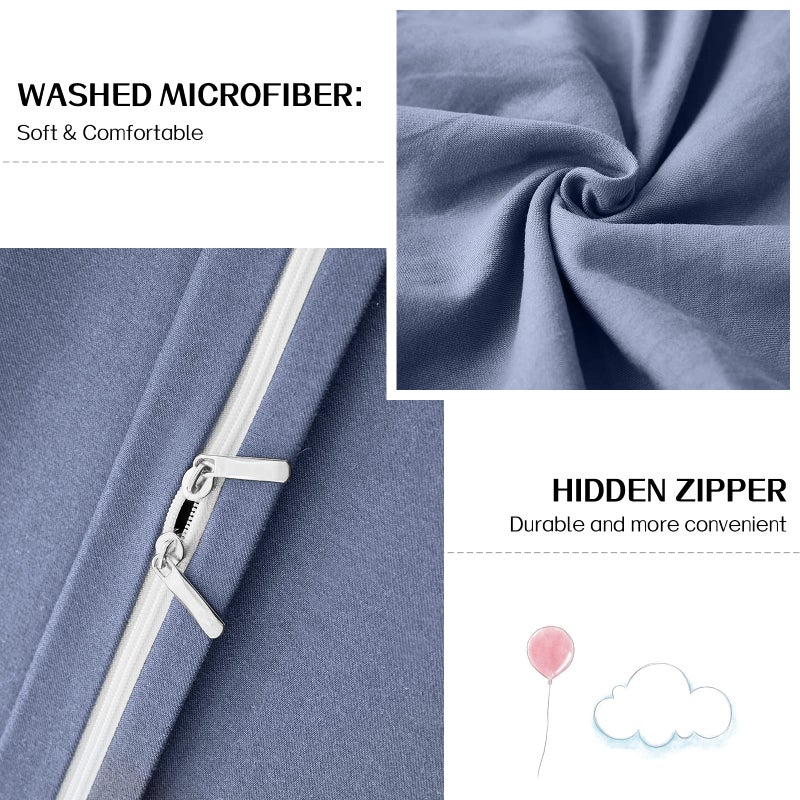 Dreaming Wapiti Duvet Cover King,Washed Microfiber King Size Duvet Cover Set,Solid Color - Soft and Breathable with Zipper Closure & Corner Ties (White, King) - Image 4